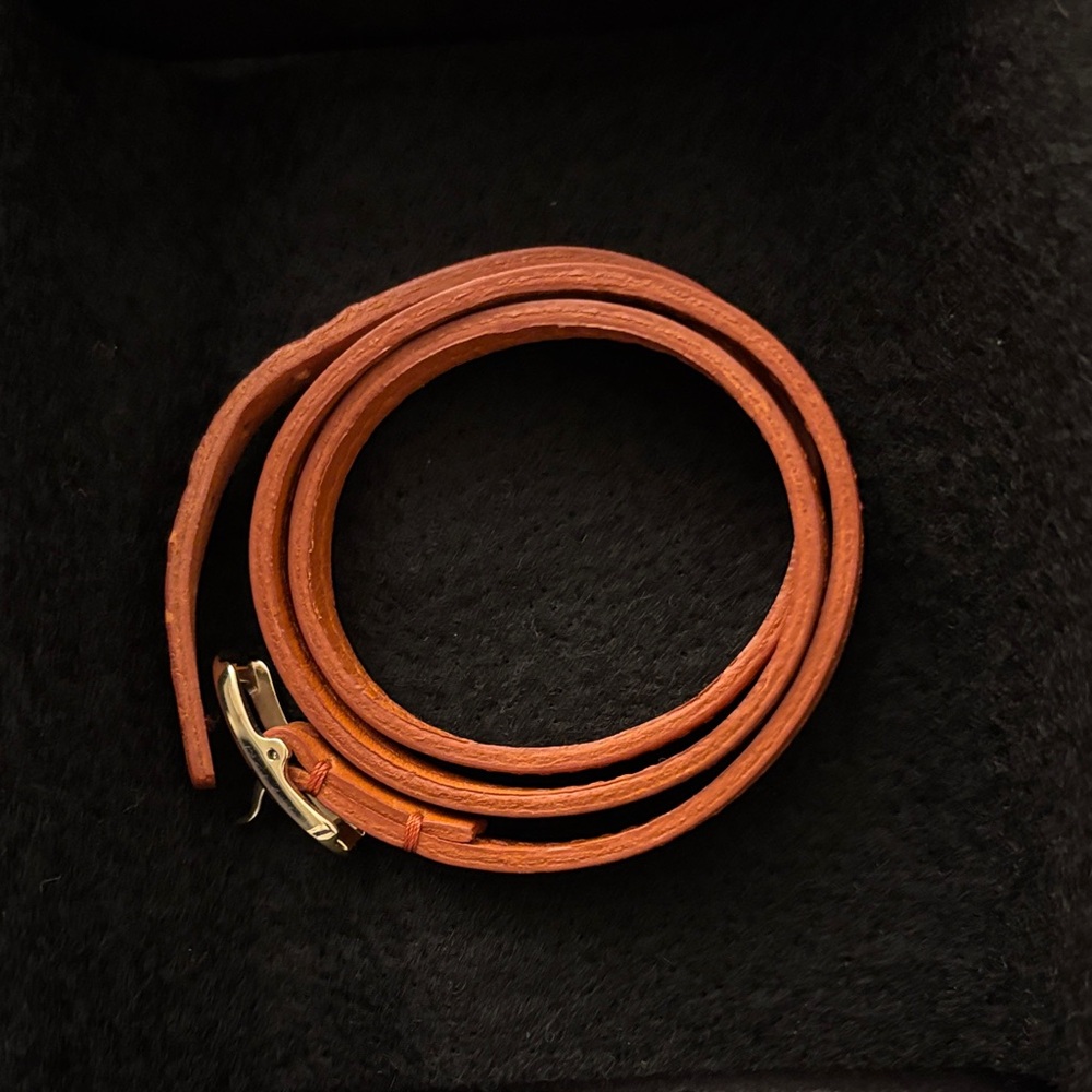Shinola Orange Leather Wrap Bracelet